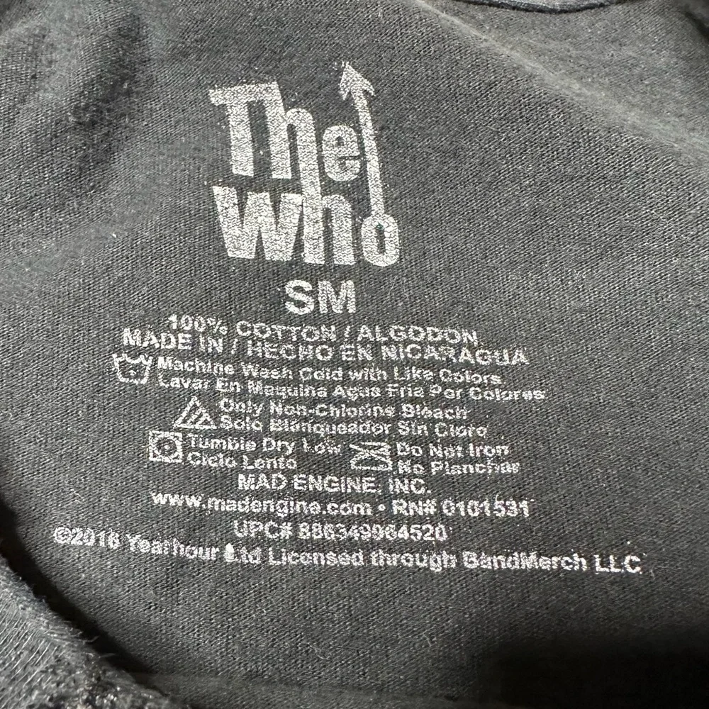 The Who Official Union Jack Logo Graphic T-Shirt Black Women’s Sz S - Picture 6 of 6